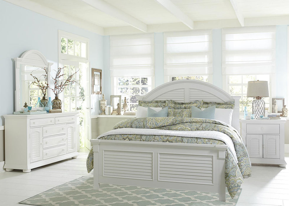 Liberty Furniture Summer House King Panel Bed in Oyster White - Furniture Max (Falls Church,VA) *