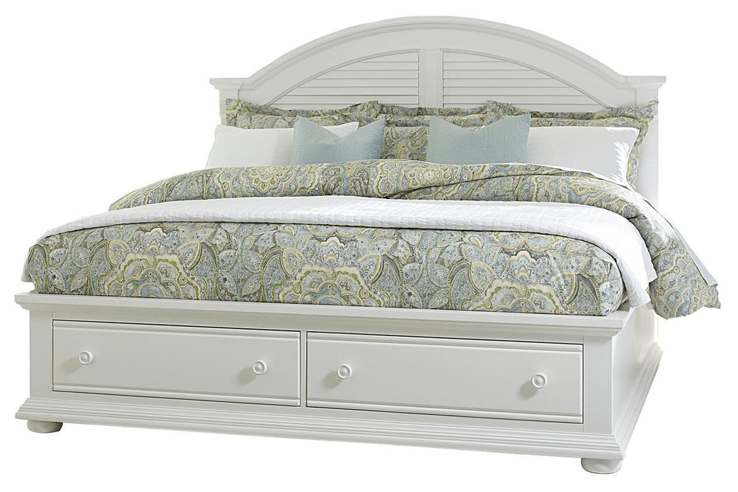 Liberty Furniture Summer House Queen with Storage Panel Bed in Oyster White - Furniture Max (Falls Church,VA) *