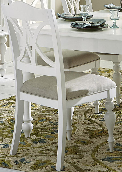 Liberty Furniture Summer House Slatback Side Chair in Oyster White (Set of 2)