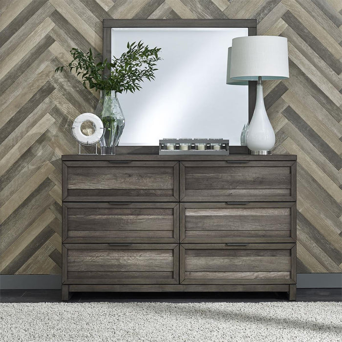 Liberty Furniture Tanners Creek 6 Drawer Dresser in Greystone