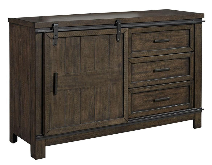 Liberty Furniture Thornwood Hills Barn Door Dresser in Rock Beaten Gray - Furniture Max (Falls Church,VA) *