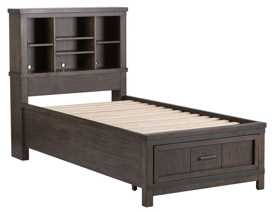 Liberty Furniture Thornwood Hills Twin Bookcase Bed in Rock Beaten Gray - Furniture Max (Falls Church,VA) *