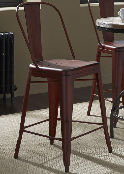 Liberty Furniture Vintage Dining Series  Bow Back Counter Chair in Red (Set of 2) - Furniture Max (Falls Church,VA) *