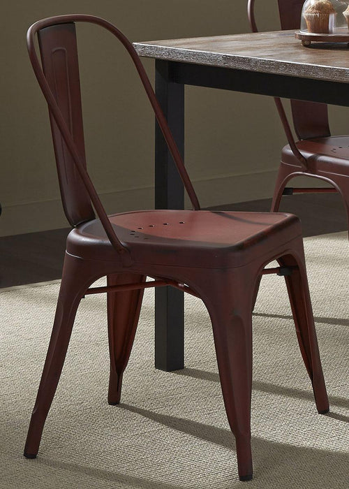 Liberty Furniture Vintage Dining Series Bow Back Dining Side Chair in Red (Set of 2) - Furniture Max (Falls Church,VA) *
