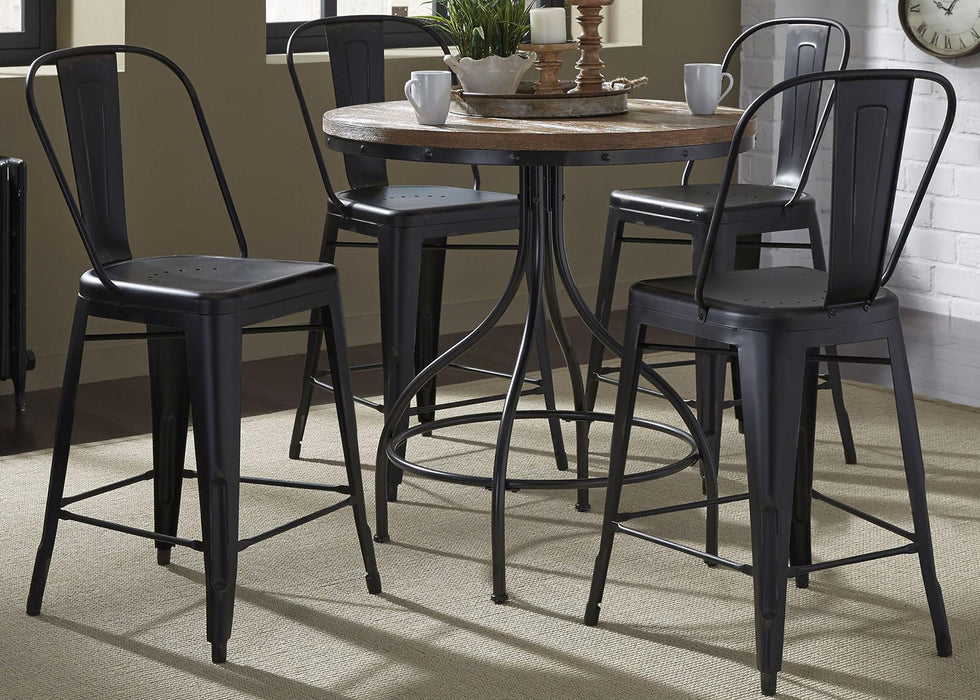 Liberty Furniture Vintage Dining Series Pub Table in Weathered Gray with Black Metal - Furniture Max (Falls Church,VA) *