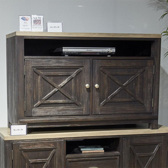 Liberty Heatherbrook 46" Entertainment Center with Piers in Charcoal & Ash