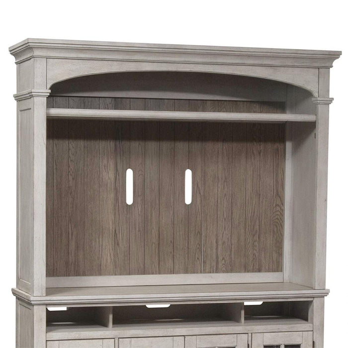 Liberty Heartland 66" Entertainment TV Stand with Hutch in Antique White