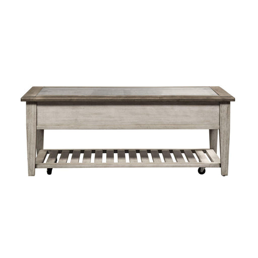 Liberty Heartland Rect Ceiling Tile Cocktail Table in Antique White - Furniture Max (Falls Church,VA) *