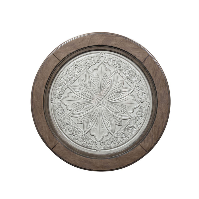 Liberty Heartland Round Ceiling Tile Cocktail Table in Antique White
