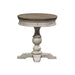 Liberty Heartland Round Pedestal Chair Side Table in Antique White - Furniture Max (Falls Church,VA) *