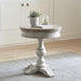 Liberty Heartland Round Pedestal Chair Side Table in Antique White - Furniture Max (Falls Church,VA) *