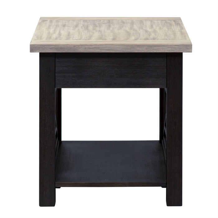 Liberty Heatherbrook Drawer End Table in Charcoal and Ash