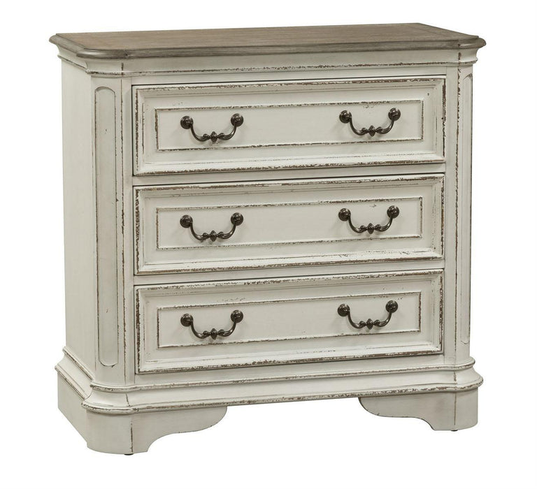 Liberty Magnolia Manor 3 Drawer Bedside Chest in Antique White SHIP TIME IS 4 WEEKS - Furniture Max (Falls Church,VA) *