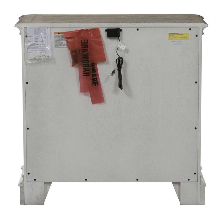 Liberty Magnolia Manor 3 Drawer Bedside Chest in Antique White SHIP TIME IS 4 WEEKS - Furniture Max (Falls Church,VA) *