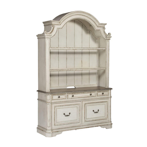 Liberty Magnolia Manor Credenza with Hutch in Antique White - Furniture Max (Falls Church,VA) *