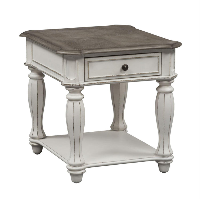 Liberty Magnolia Manor End Table in Antique White