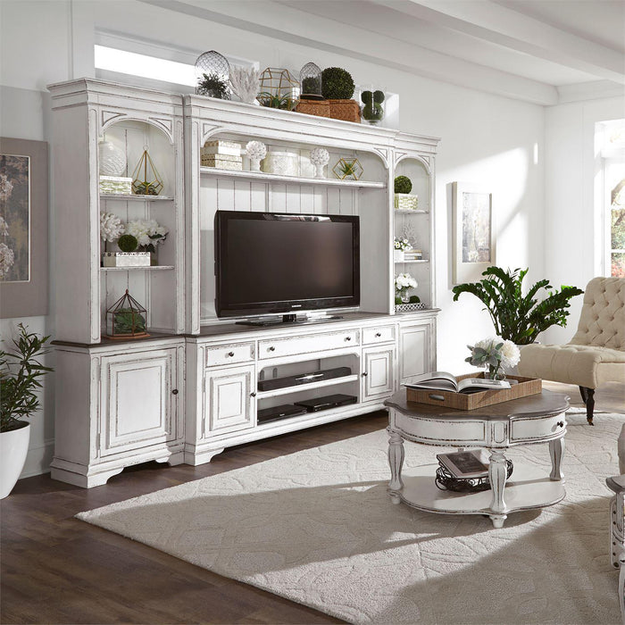 Liberty Magnolia Manor Entertainment Center with Piers in Antique White