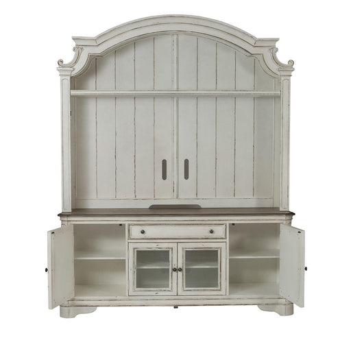 Liberty Magnolia Manor Entertainment TV Stand w/Hutch in Antique White - Furniture Max (Falls Church,VA) *