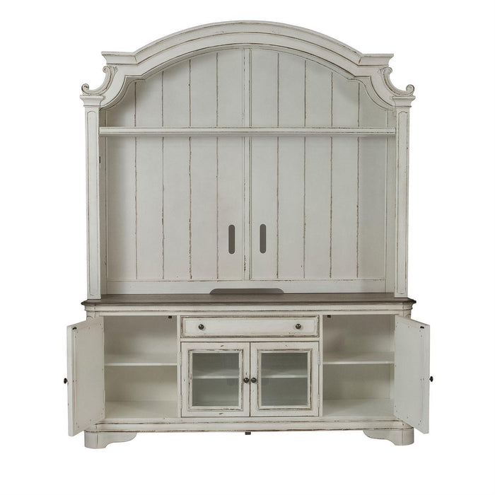 Liberty Magnolia Manor Entertainment TV Stand w/Hutch in Antique White