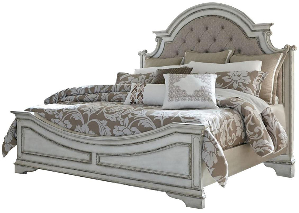 Liberty Magnolia Manor King Upholstered Bed in Antique White - Furniture Max (Falls Church,VA) *