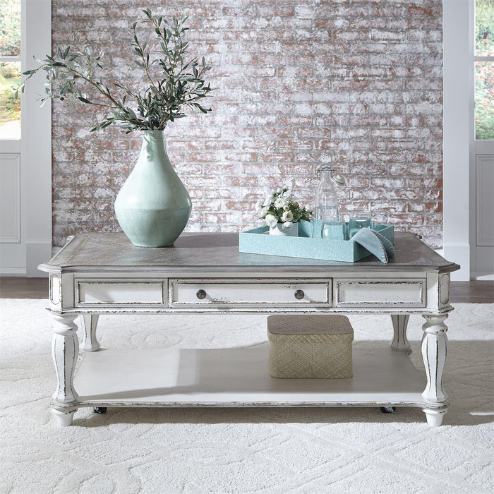 Liberty Magnolia Manor Rectangular Cocktail Table in Antique White - Furniture Max (Falls Church,VA) *