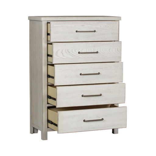 Liberty Modern Farmhouse 5 Drawer Chest in White - Furniture Max (Falls Church,VA) *