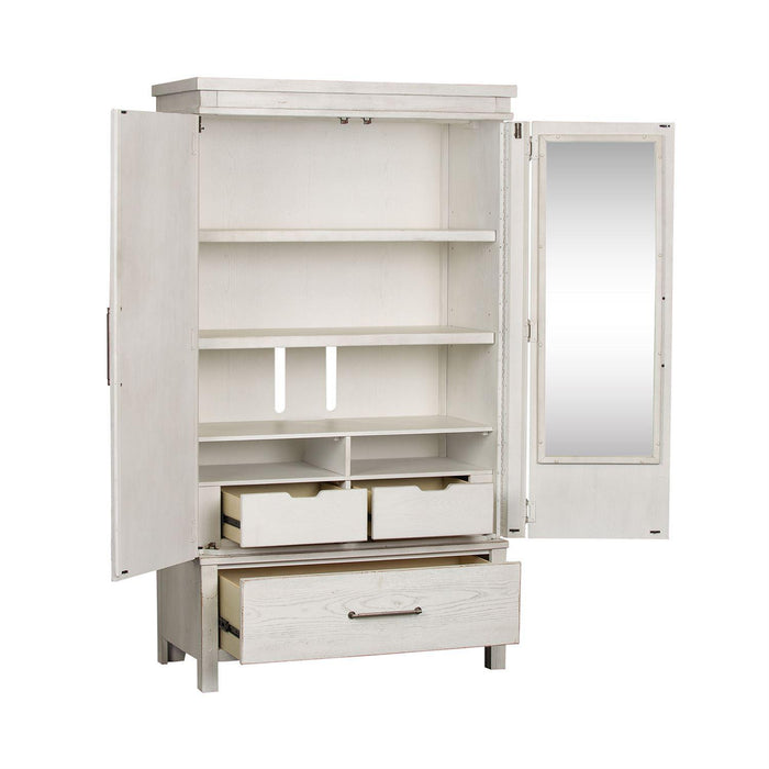 Liberty Modern Farmhouse Armoire in White - Furniture Max (Falls Church,VA) *
