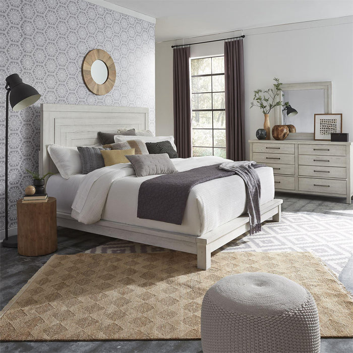 Liberty Modern Farmhouse Queen Platform Bed in White - Furniture Max (Falls Church,VA) *