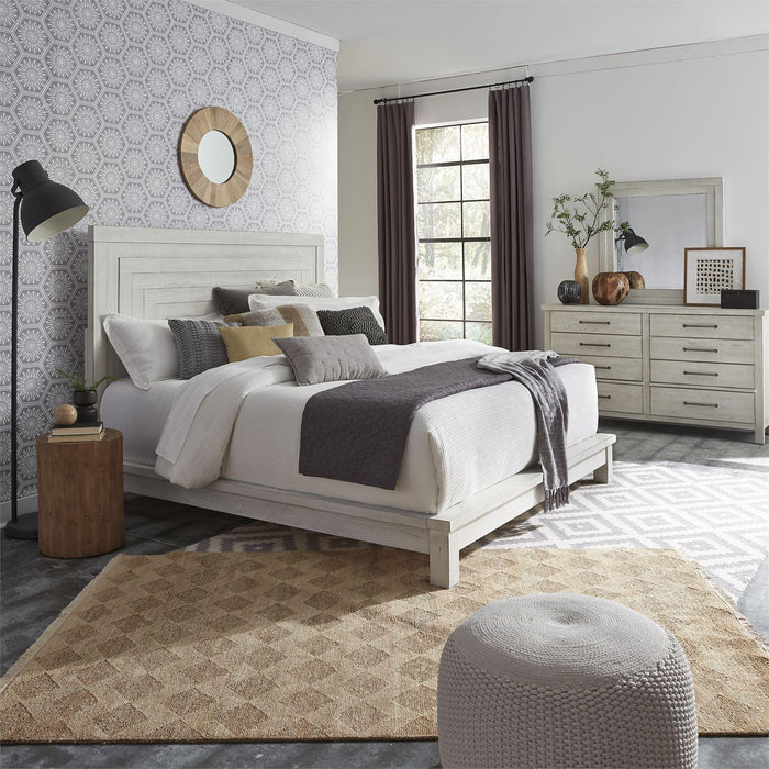 Liberty Modern Farmhouse Queen Platform Bed in White
