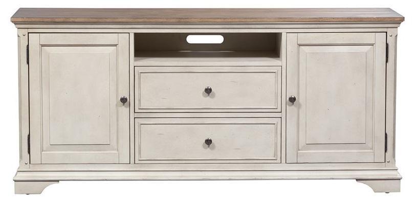 Liberty Morgan Creek 66" Entertainment Center with Piers in Antique White