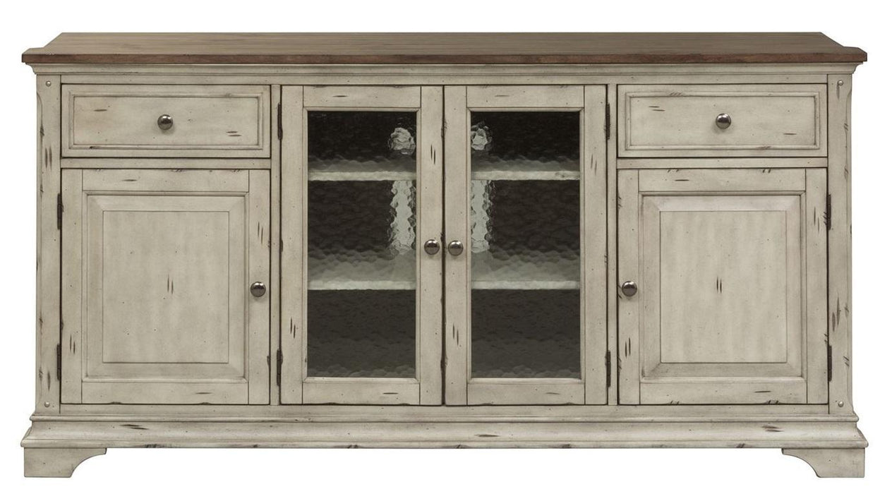 Liberty Morgan Creek 68" Entertainment TV Stand with Hutch in Antique White - Furniture Max (Falls Church,VA) *