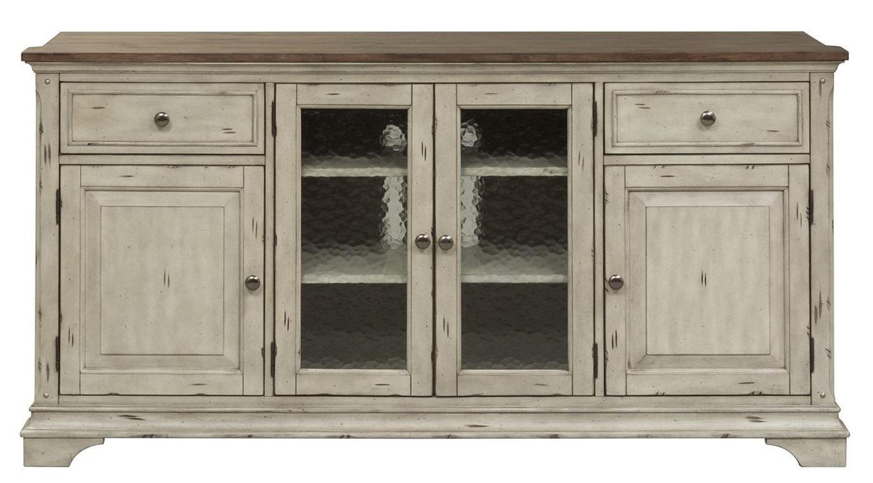 Liberty Morgan Creek 68" Entertainment TV Stand with Hutch in Antique White
