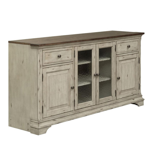 Liberty Morgan Creek Entertainment TV Stand in Antique White Finish with Wire Brushed Tobacco Accents - Furniture Max (Falls Church,VA) *