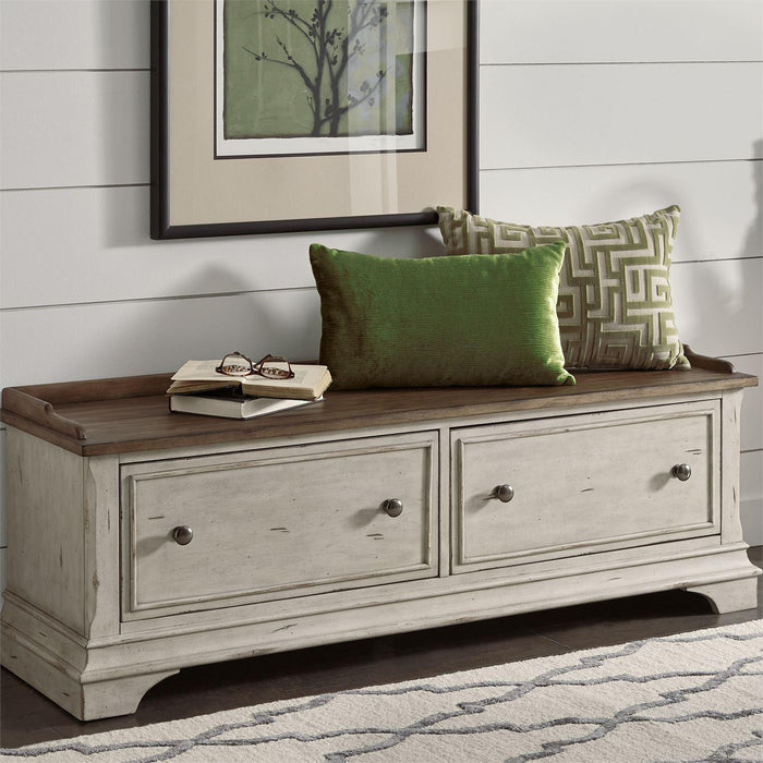 Liberty Morgan Creek Storage Hall Bench in Antique White - Furniture Max (Falls Church,VA) *