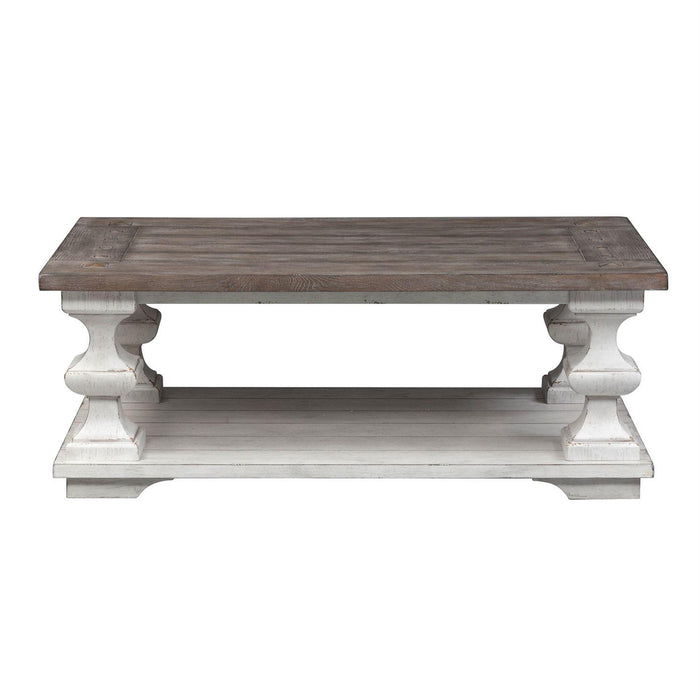 Liberty Sedona Cocktail Table in Heavy Distressed White