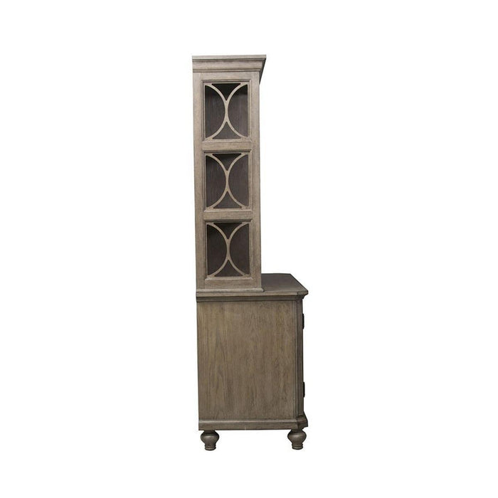 Liberty Simply Elegant Credenza with Hutch in Heathered Taupe