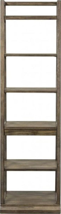 Liberty Stone Brook Leaning Bookcase in Rustic Saddle