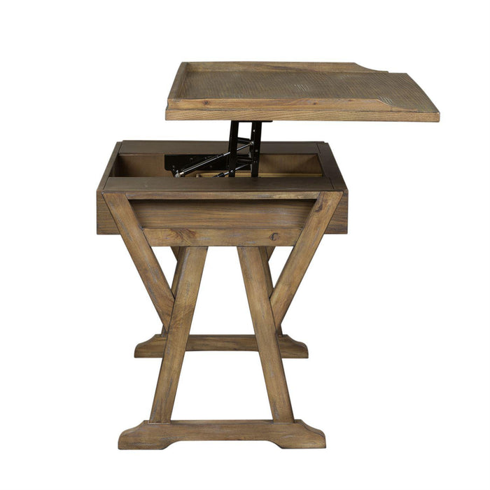 Liberty Stone Brook Lift Top Writing Desk in Rustic Saddle