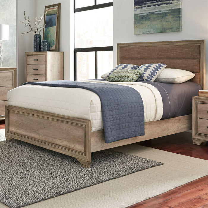 Liberty Sun Valley Queen Upholstered Panel Bed in Sandstone 439-BR-QUB