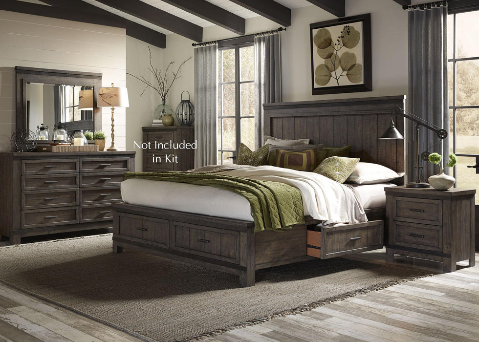 Liberty Thornwood Hills King Two Sided Storage Bed in Rock Beaten Gray