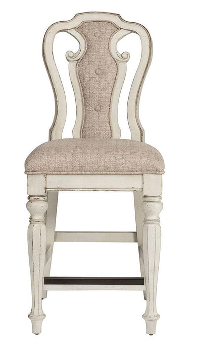 Liberty Furniture Magnolia Manor Upholstered Counter Height Chair in Antique White (Set of 2) - Furniture Max (Falls Church,VA) *