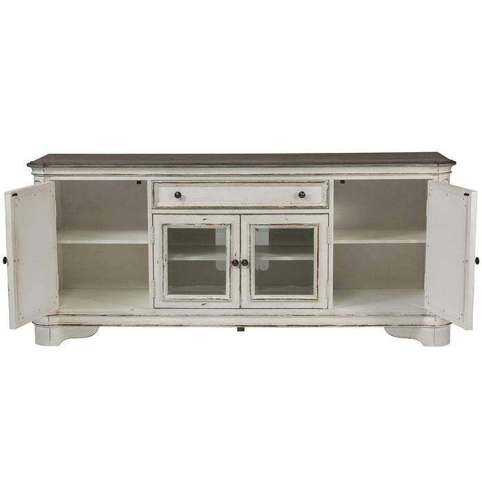 Liberty Magnolia Manor Entertainment TV Stand w/Hutch in Antique White - Furniture Max (Falls Church,VA) *