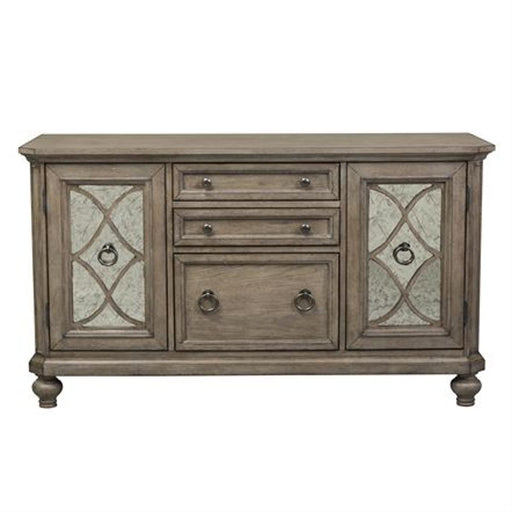 Liberty Simply Elegant Credenza with Hutch in Heathered Taupe - Furniture Max (Falls Church,VA) *