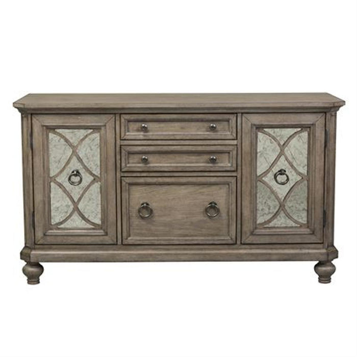 Liberty Simply Elegant Credenza with Hutch in Heathered Taupe - Furniture Max (Falls Church,VA) *