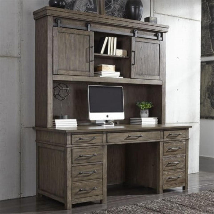 Liberty Sonoma Road Desk/Credenza in Weather Beaten Bark