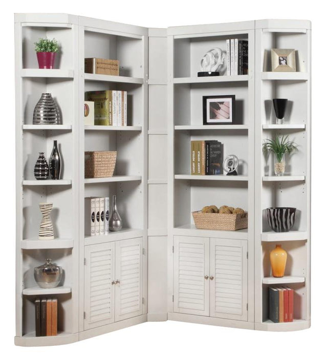 Parker House 5-Piece Boca Corner Bookcase Wall in Cottage White - Furniture Max (Falls Church,VA) *