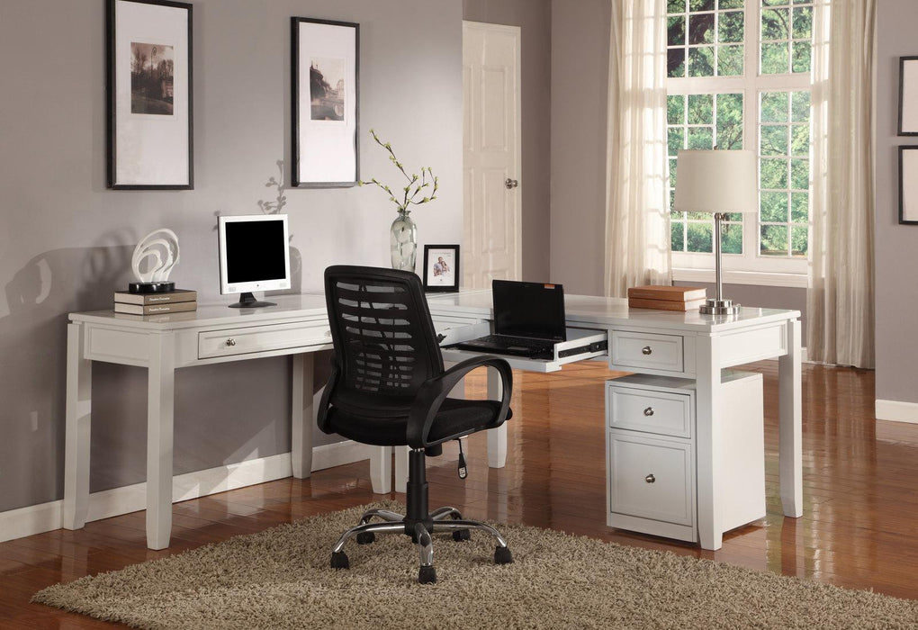 Parker House Boca 4-Piece L-Shaped Modular Office Desk in Cottage White