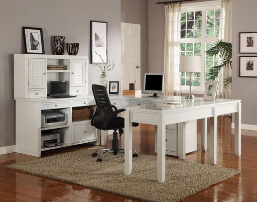 Parker House Boca 7-Piece U-Shaped Modular Office in Cottage White - Furniture Max (Falls Church,VA) *