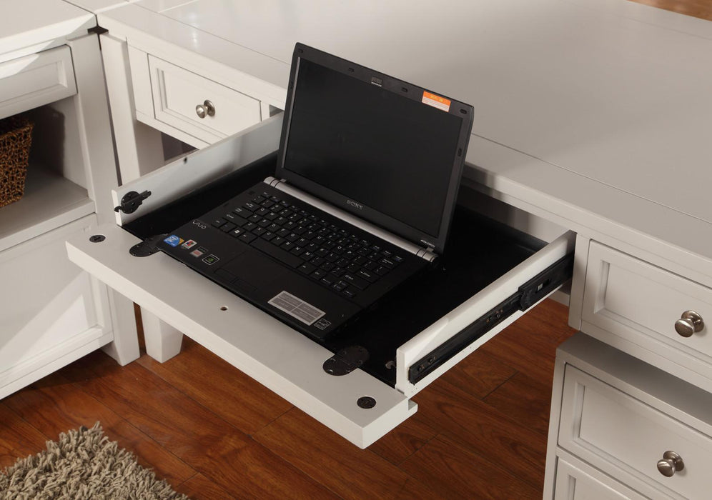 Parker House Boca 4-Piece L-Shaped Modular Office Desk in Cottage White - Furniture Max (Falls Church,VA) *