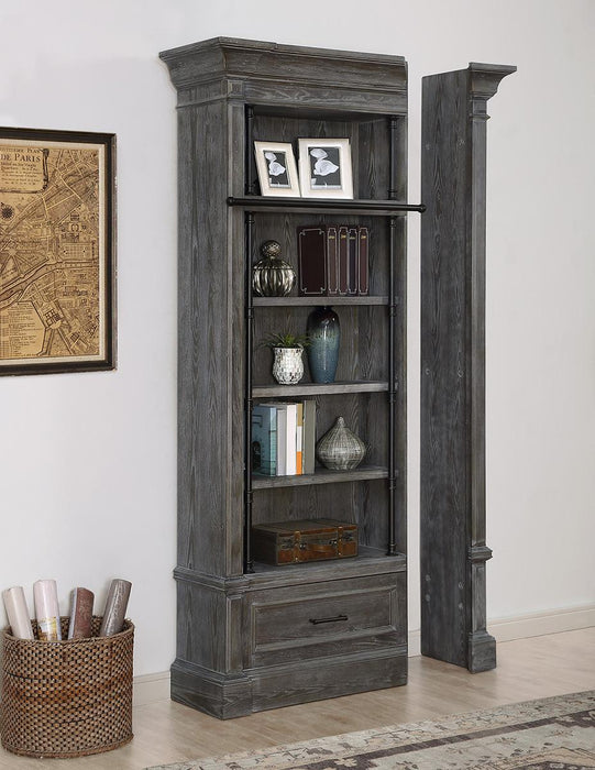 Parker House Gramercy Park Museum Bookcase in Vintage Burnished Smoke